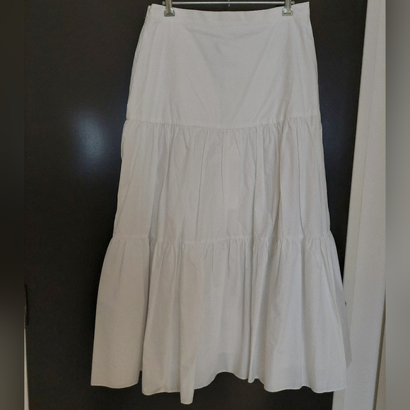 Forever New Size 10 Long White Cotton Skirt As New Condition - Picture 2 of 4